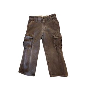 Y2K Baby Gap Brown Corduroy Pants Boys 3T Cargo Adjustable Waist
